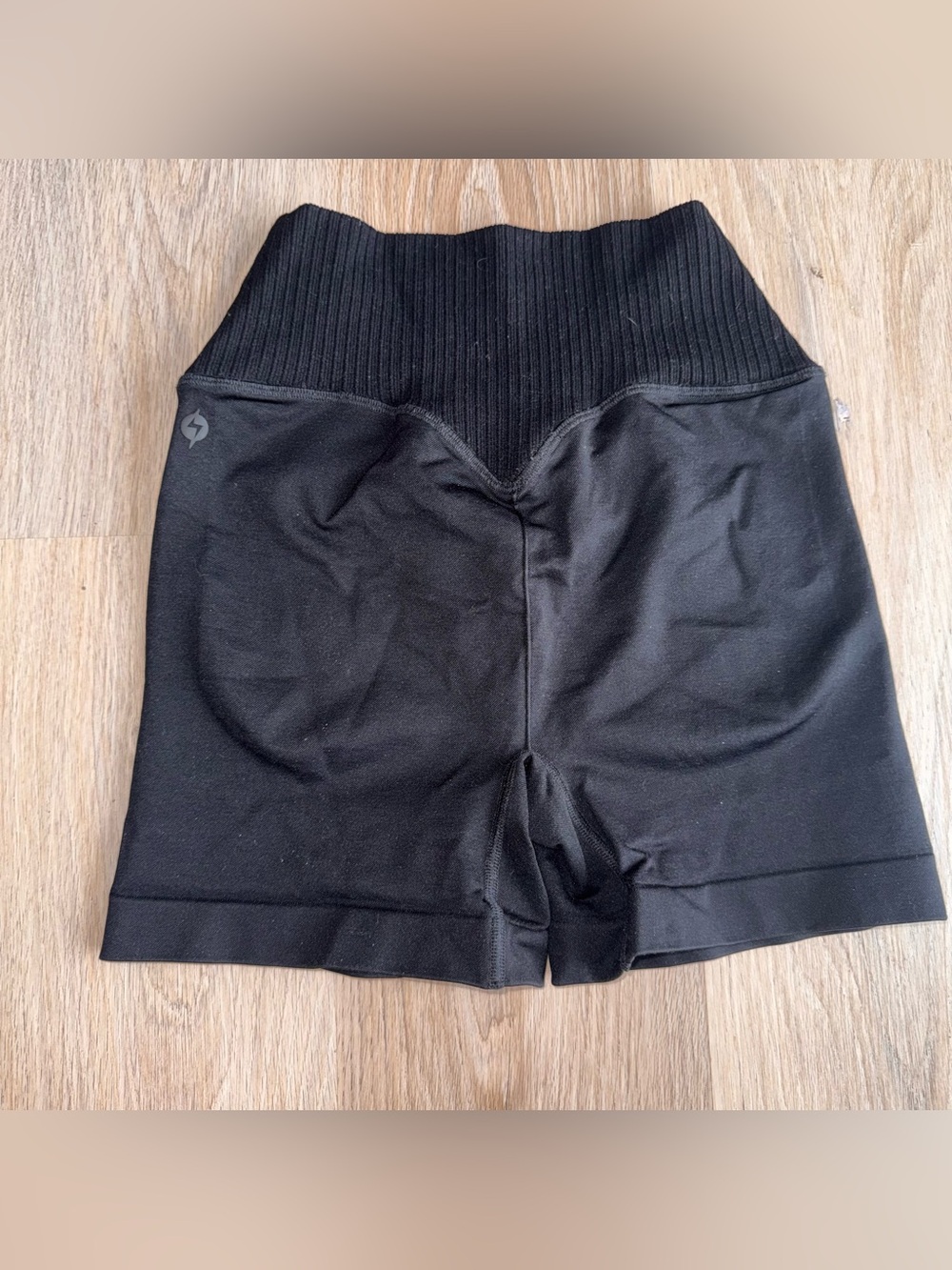 Popflex Black Cross Front Athletic Shorts - Size Small - Picture 3 of 5